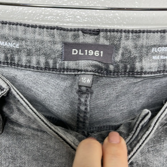 DL1961 Grey Florence Skinny Mid Rise Distressed Ankle Jeans Women Size 16W - Picture 3 of 5